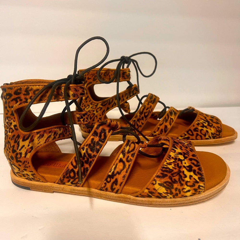 Gee WaWa Leopard Print Gladiator Sandals